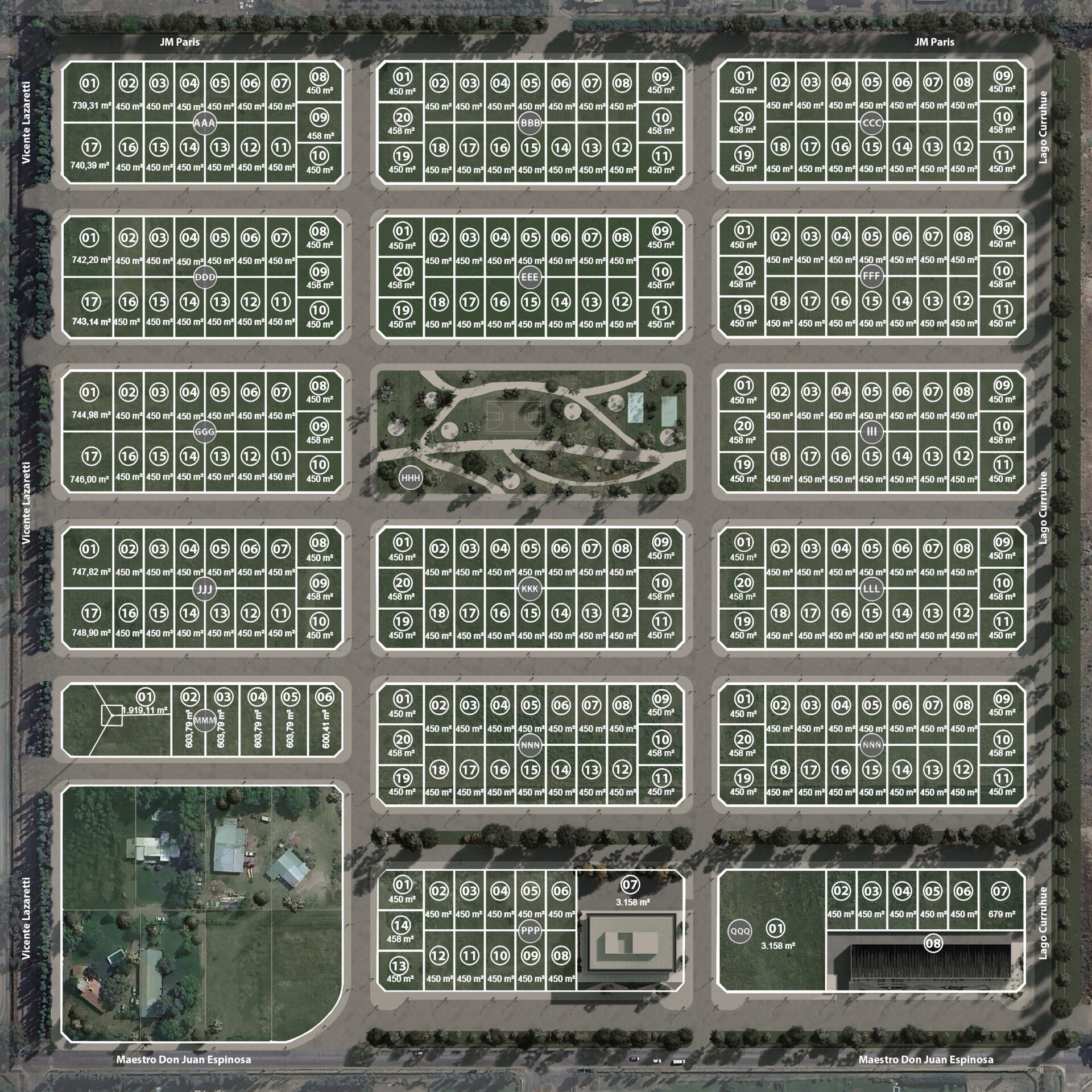 Plano de loteo del barrio